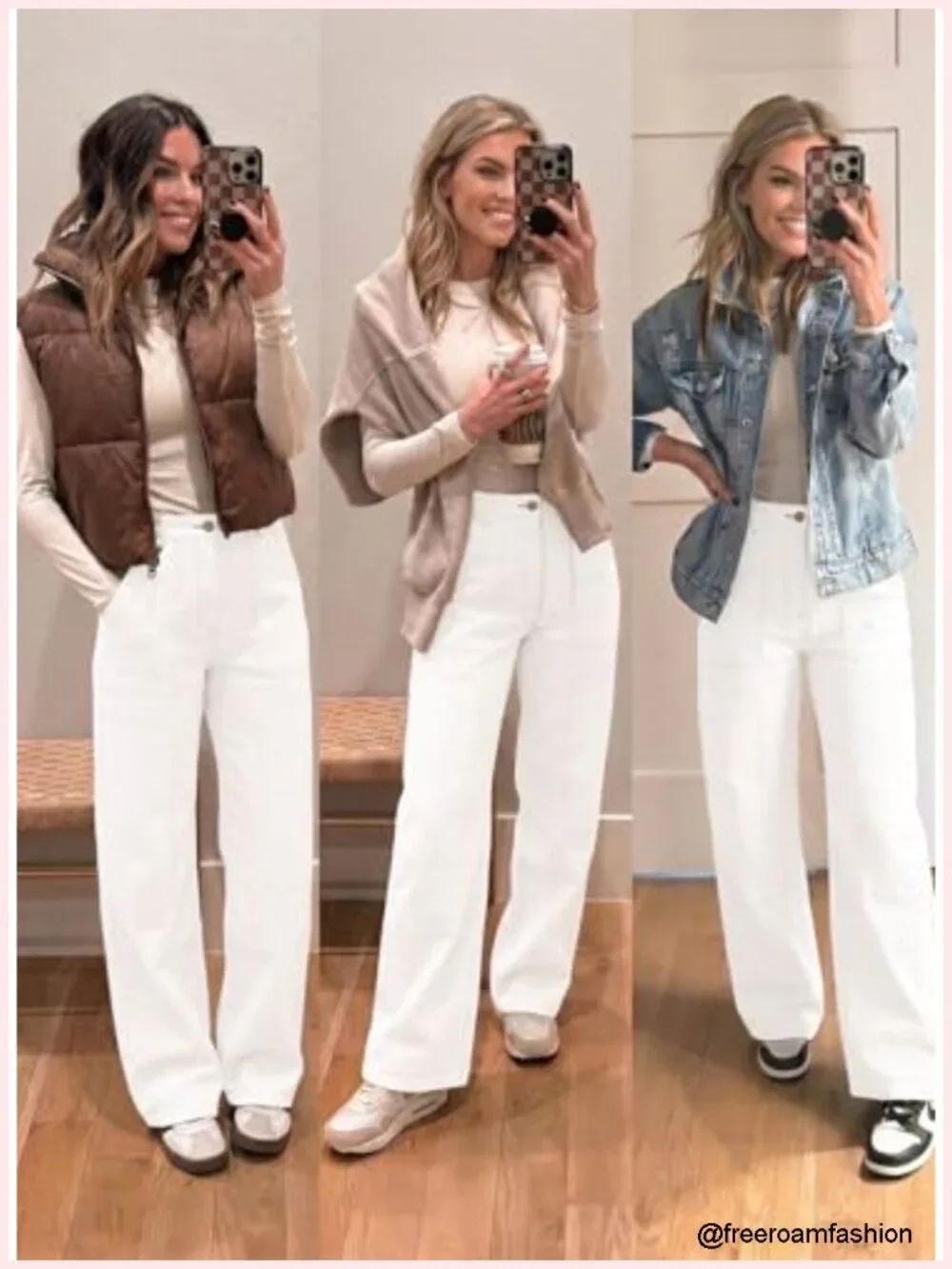Mid Rise Wide Leg Cargo Jeans Stretch Denim Pants with Pockets
